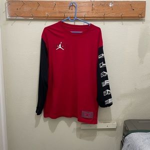Nike air Jordan long sleeve red and black large